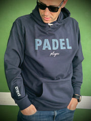 PADEL player hooded sweatshirt Blue and Blue letters