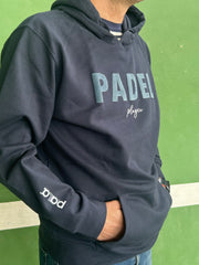 PADEL player hooded sweatshirt Blue and Blue letters