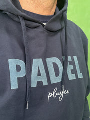 PADEL player hooded sweatshirt Blue and Blue letters