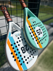 Set of 2 Padel USA Rackets WHITE and AQUA