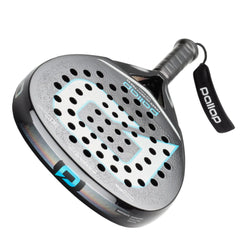 Side view of carbon Kevlar frame on advanced padel racket for offensive play