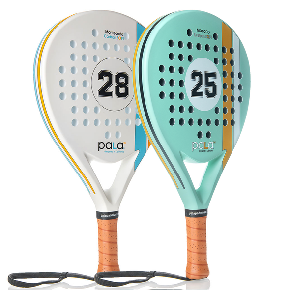 Set of 2 Padel USA Rackets WHITE and AQUA