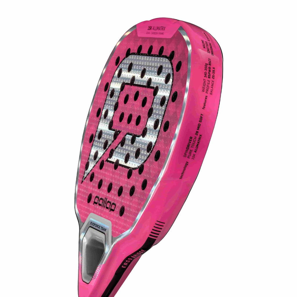 EvoFORCE Team Pink padel racket – full side view