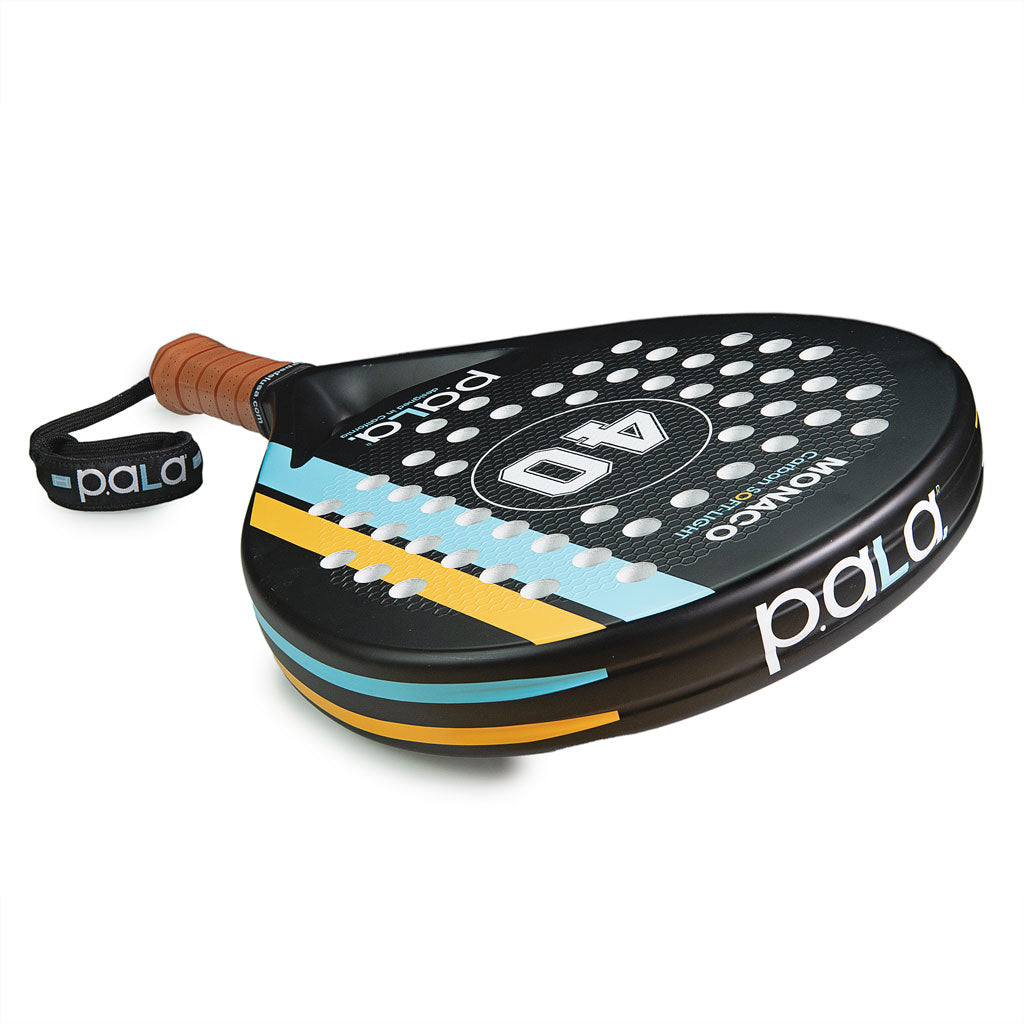 Padel racket set – Monaco black racket detail The Padel Shop