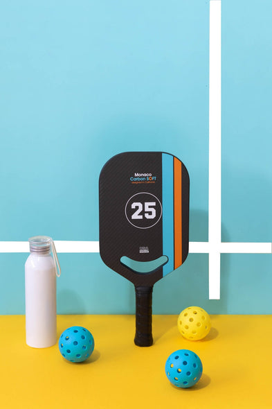P.ala Monaco pickleball paddle – black carbon fiber, front view The Padel Shop