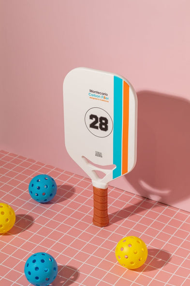 P.ala Montecarlo pickleball paddle – white and colorful design, front view