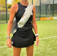 Grey pickleball bag laptop and tablet compartment detail