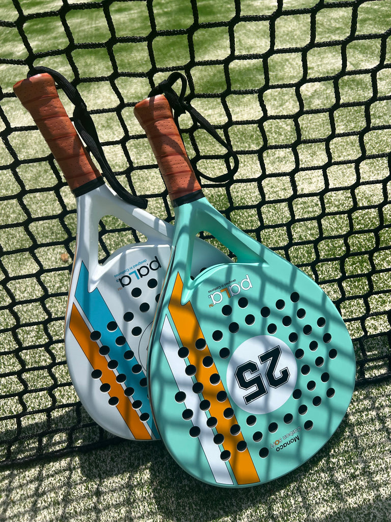 Padel Racket Wood Set of 2 Padel USA Rackets WHITE and AQUA – thepadelshop